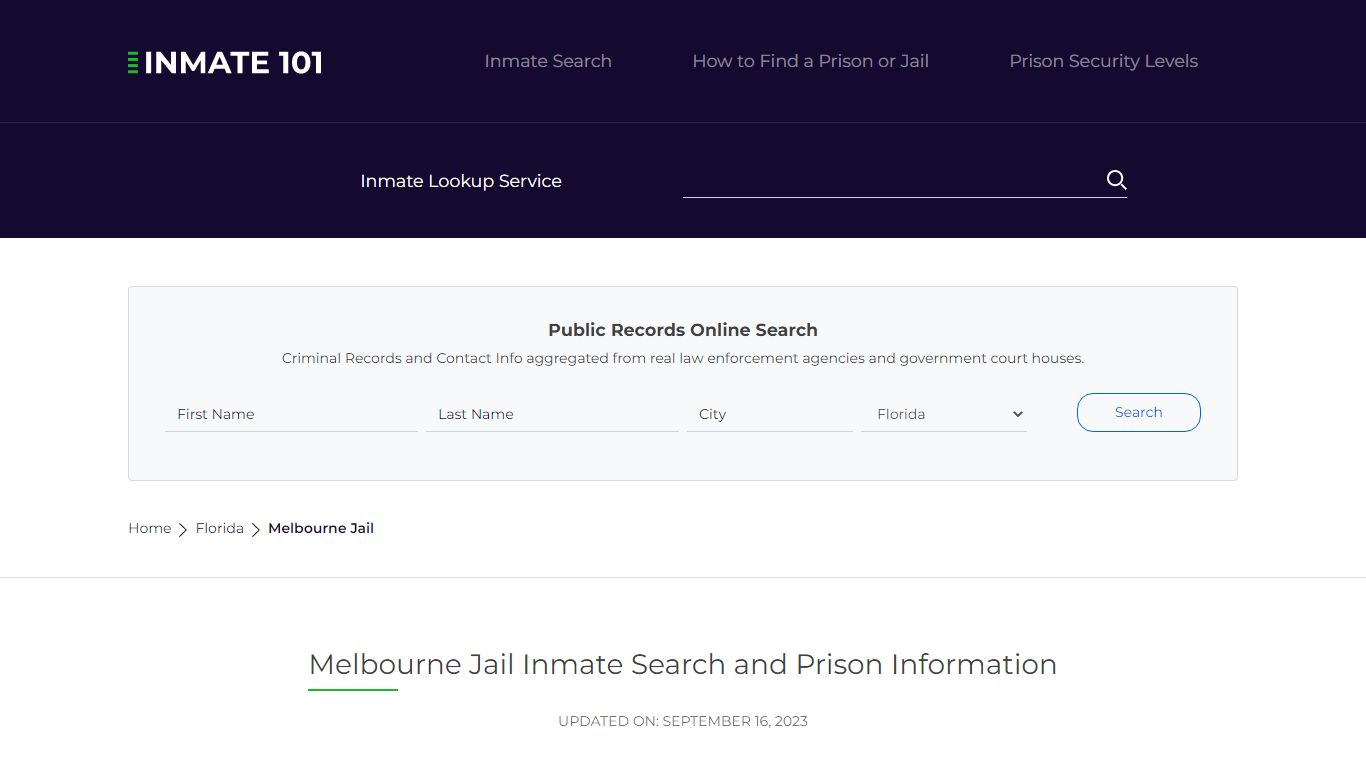 Melbourne Jail Inmate Search and Prison Information